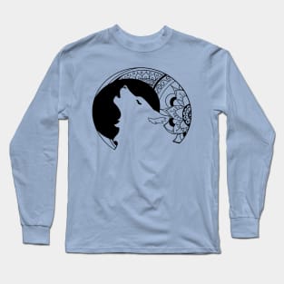 Howling Wolf Mandala Long Sleeve T-Shirt